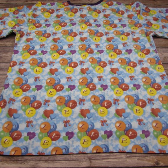 Melrose Love Balloons Medium Scrub Top - Picture 7 of 7